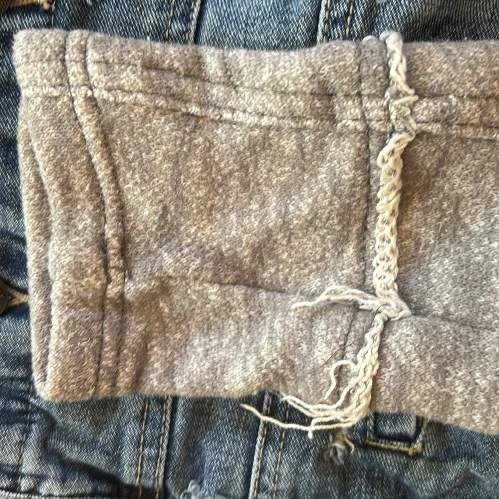 Free People Distressed Denim Hoodie Sweatshirt Jacket Size XS - Picture 9 of 10